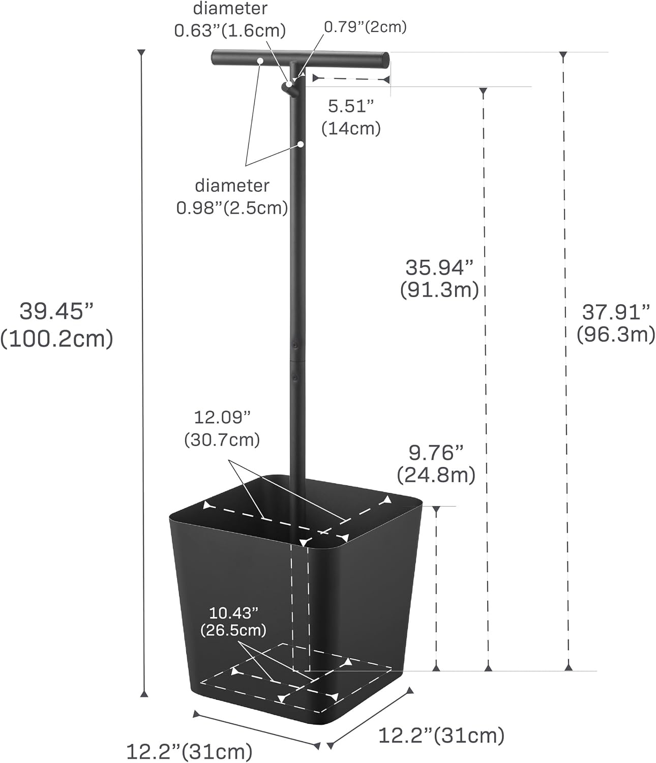 image:imageYAMAZAKI Home Tower Home Backpack Stand With Cubby Adult And Kids Backpack Organizer With Hanger Bar Hooks And Storage Basket For School Bags Supplies Entryway SteelBlack