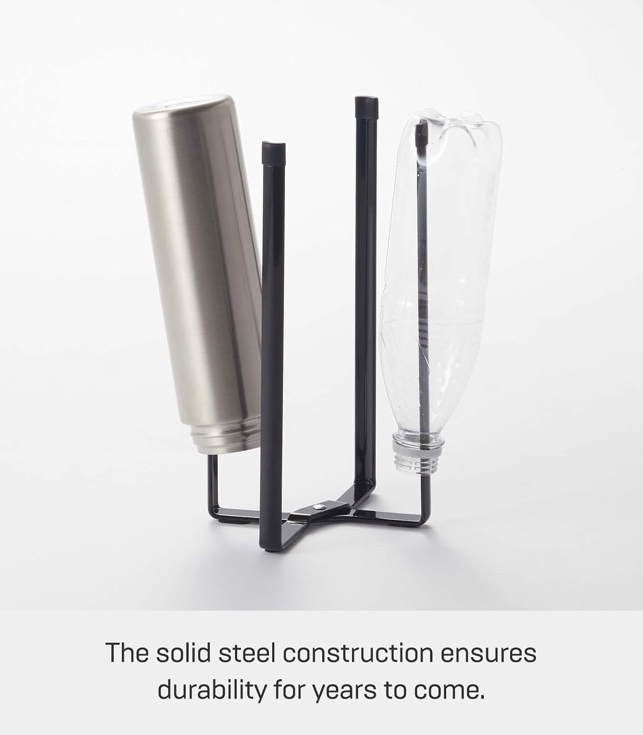 image:imageYAMAZAKI Home Tower Kitchen Multi Eco Stand Multifunctional Plastic Bag Holder Bottle Dryer SteelBlack