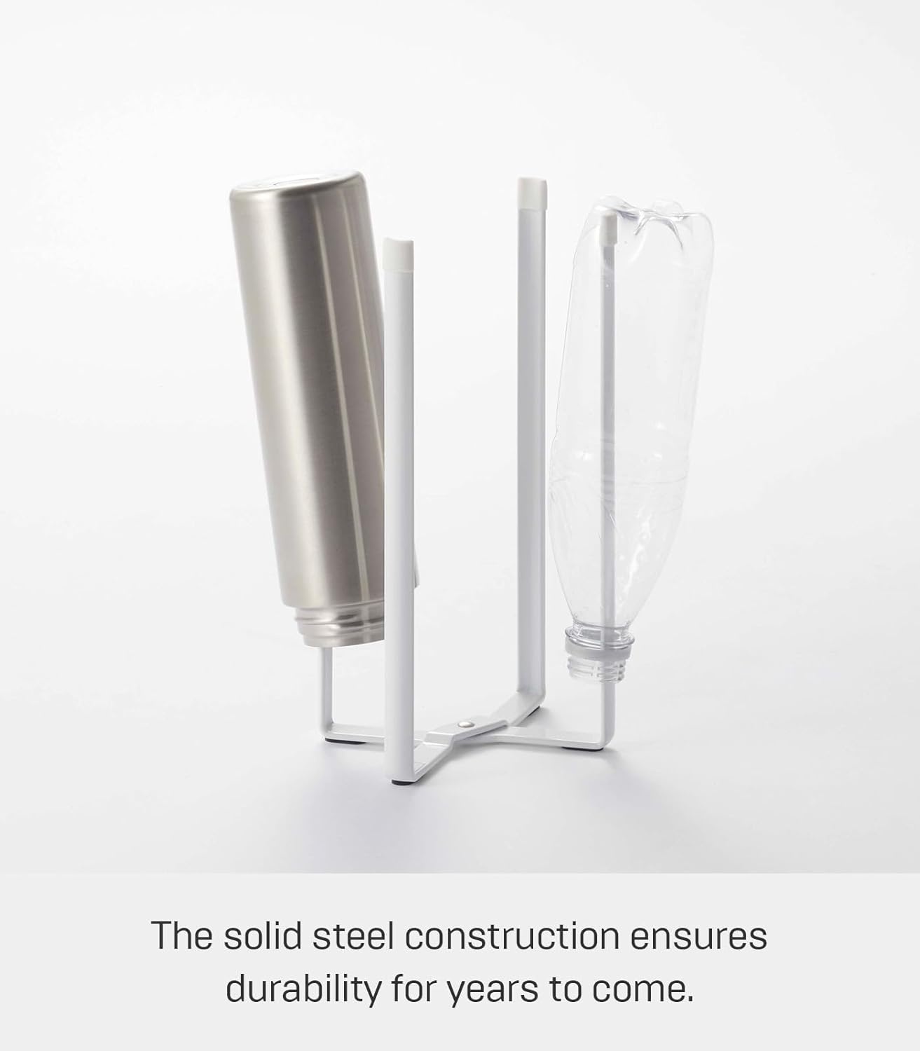 image:imageYAMAZAKI Home Tower Kitchen Multi Eco Stand Multifunctional Plastic Bag Holder Bottle Dryer SteelWhite