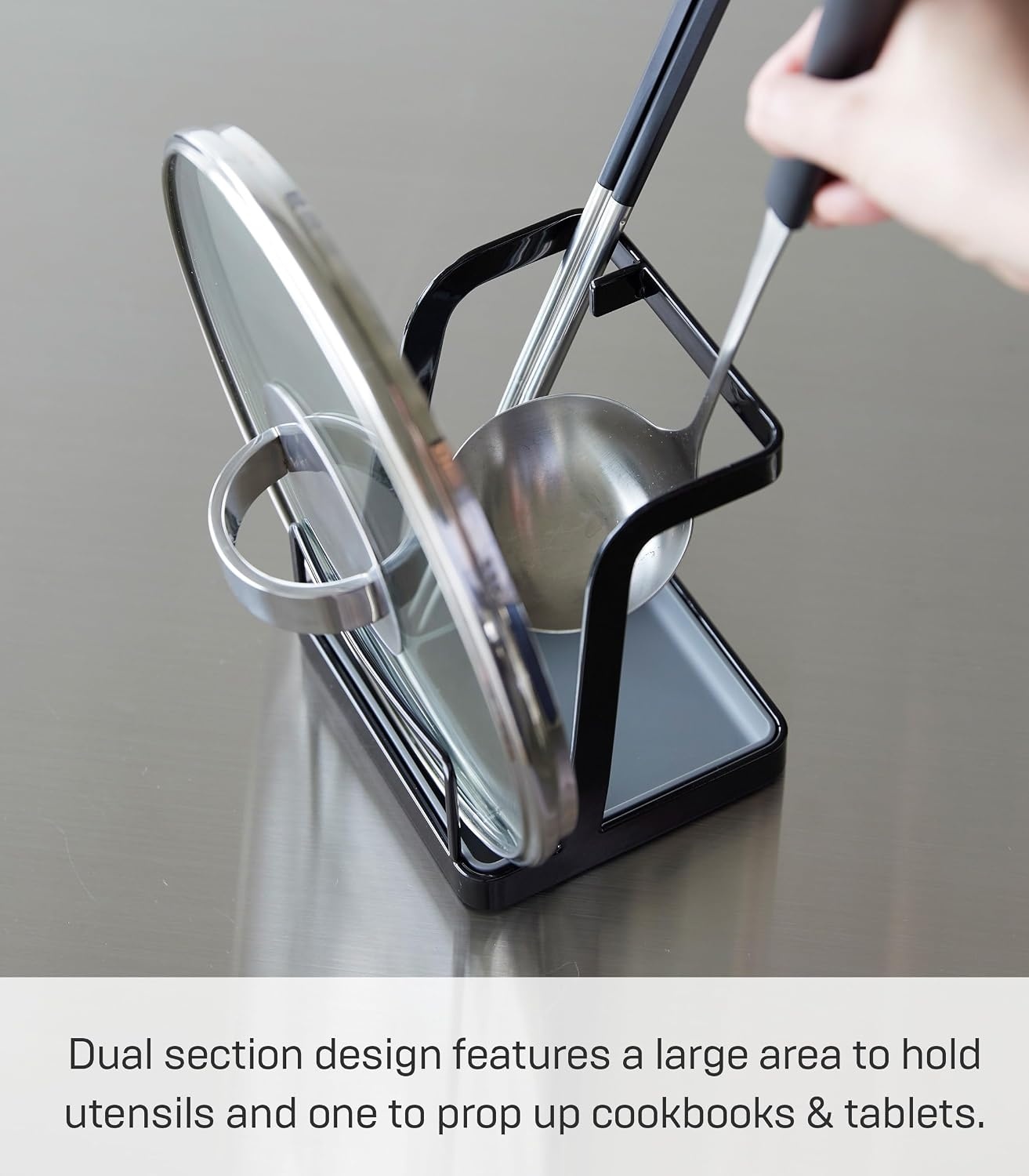 image:imageYAMAZAKI Home Tower Ladle Holder Lid Stand For Utensils In Kitchen SteelBlack