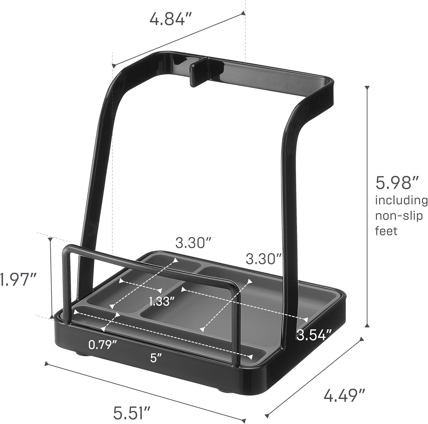 image:imageYAMAZAKI Home Tower Ladle Holder Lid Stand For Utensils In Kitchen SteelBlack