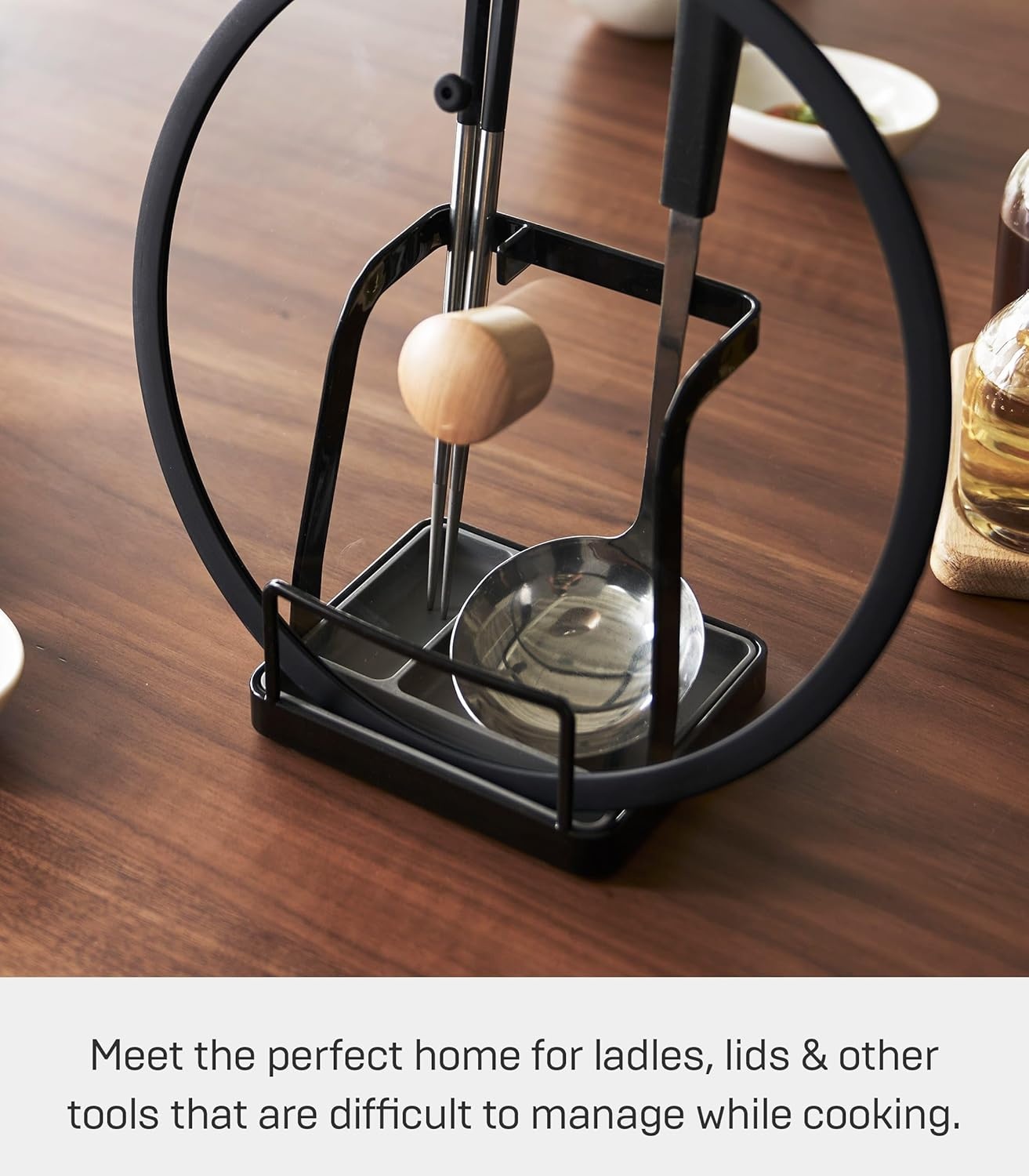 image:imageYAMAZAKI Home Tower Ladle Holder Lid Stand For Utensils In Kitchen SteelBlack