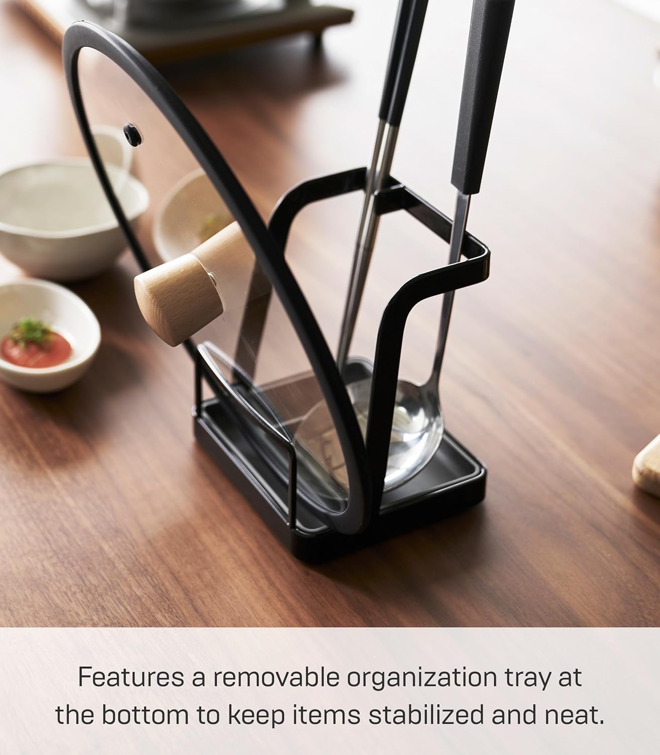 image:imageYAMAZAKI Home Tower Ladle Holder Lid Stand For Utensils In Kitchen SteelBlack