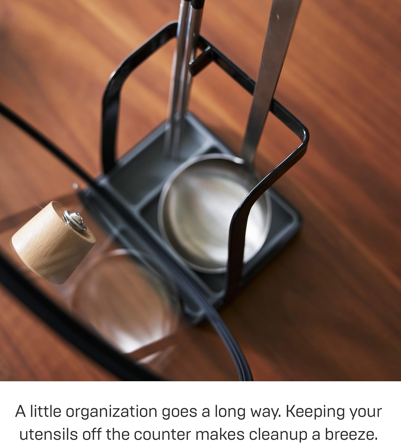 image:imageYAMAZAKI Home Tower Ladle Holder Lid Stand For Utensils In Kitchen SteelBlack
