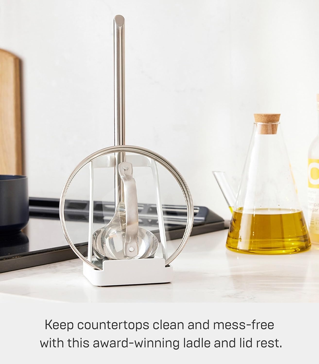 image:imageYAMAZAKI Home Tower Ladle Holder Lid Stand For Utensils In Kitchen SteelWhite