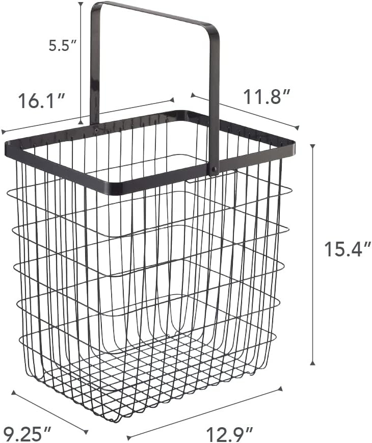 image:imageYAMAZAKI Home Tower Laundry Basket Storage Hamper 15 Steel 875 Gallons 33 LitersBlack