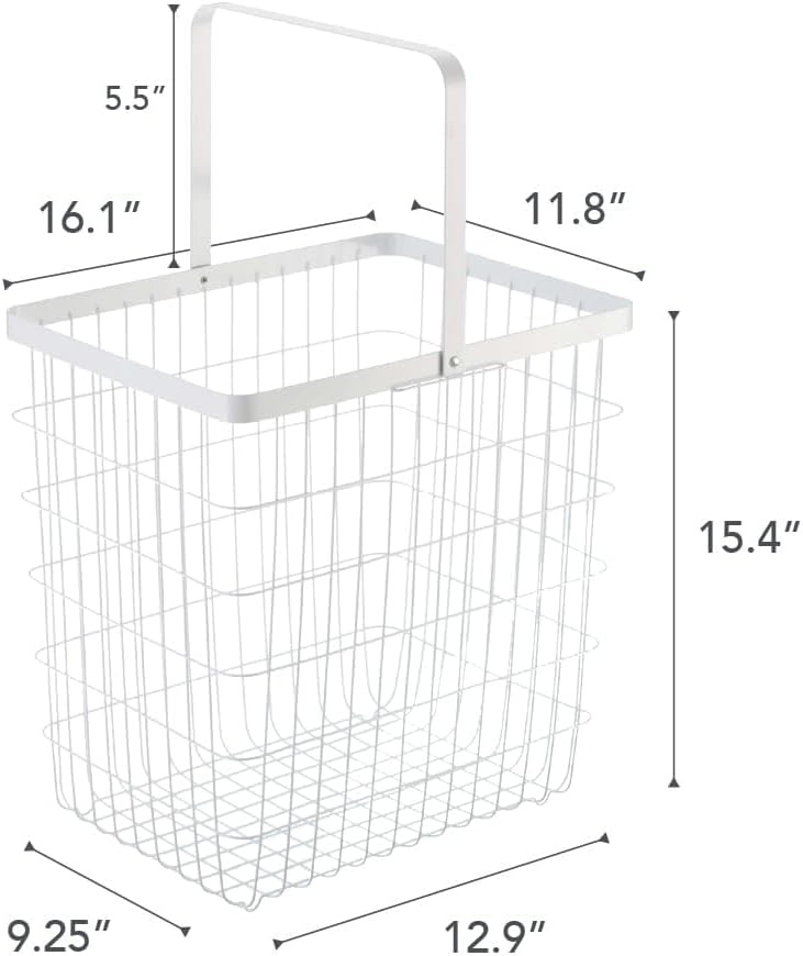 image:imageYAMAZAKI Home Tower Laundry Basket Storage Hamper 15 Steel 875 Gallons 33 LitersWhite