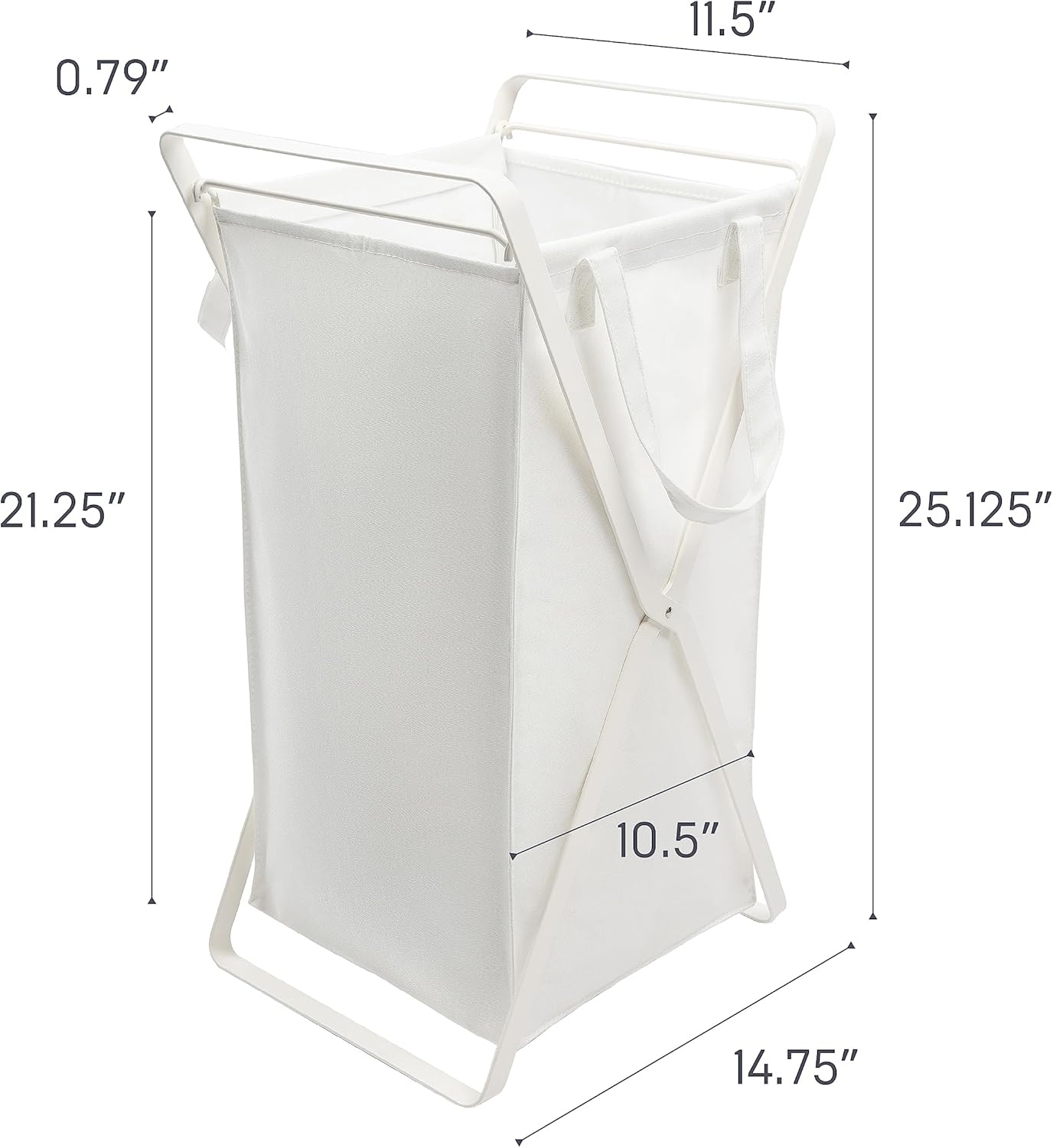 image:imageYAMAZAKI Home Tower Laundry Hamper Clothes Basket with Cotton Liner Small 252 Steel Cotton 12 Gallons 45 LitersBlack