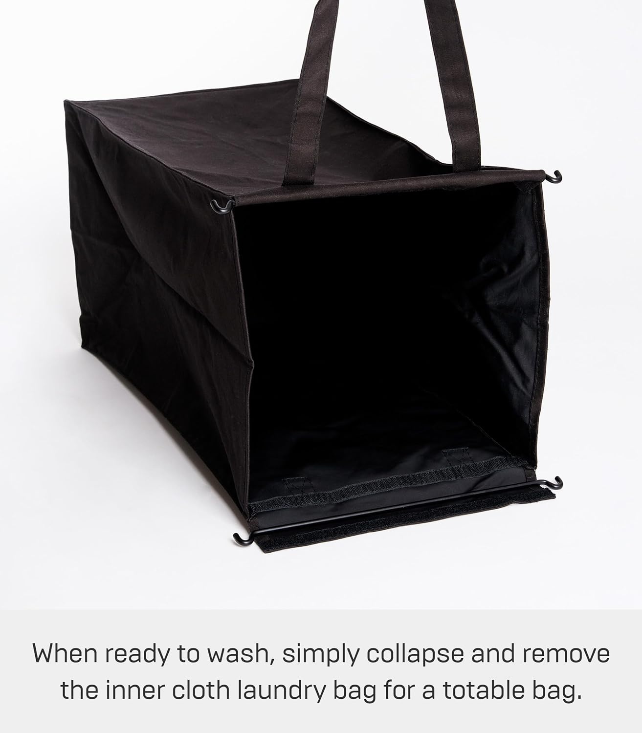 image:imageYAMAZAKI Home Tower Laundry Hamper Clothes Basket with Cotton Liner Small 252 Steel Cotton 12 Gallons 45 LitersBlack