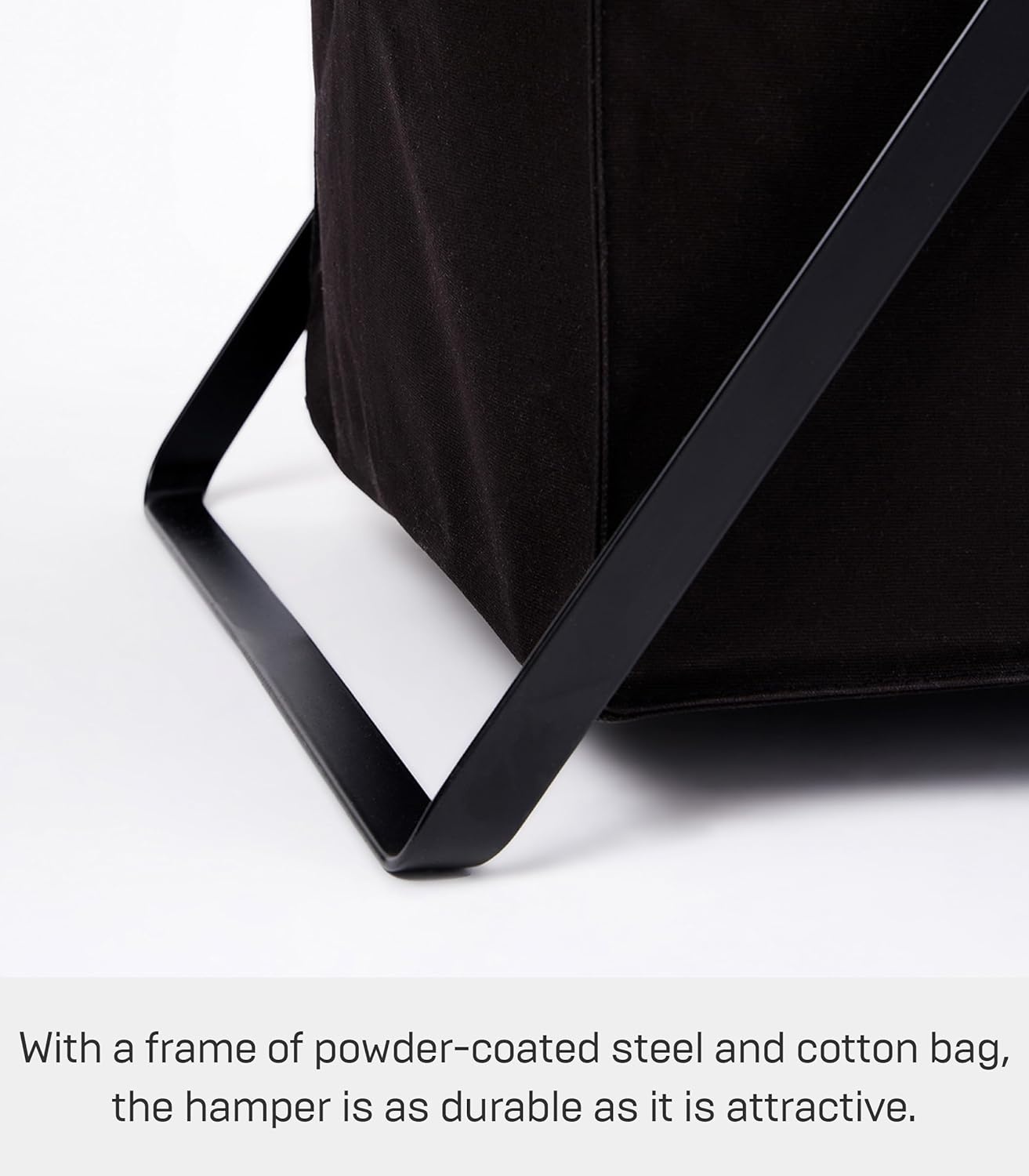 image:imageYAMAZAKI Home Tower Laundry Hamper Clothes Basket with Cotton Liner Small 252 Steel Cotton 12 Gallons 45 LitersBlack