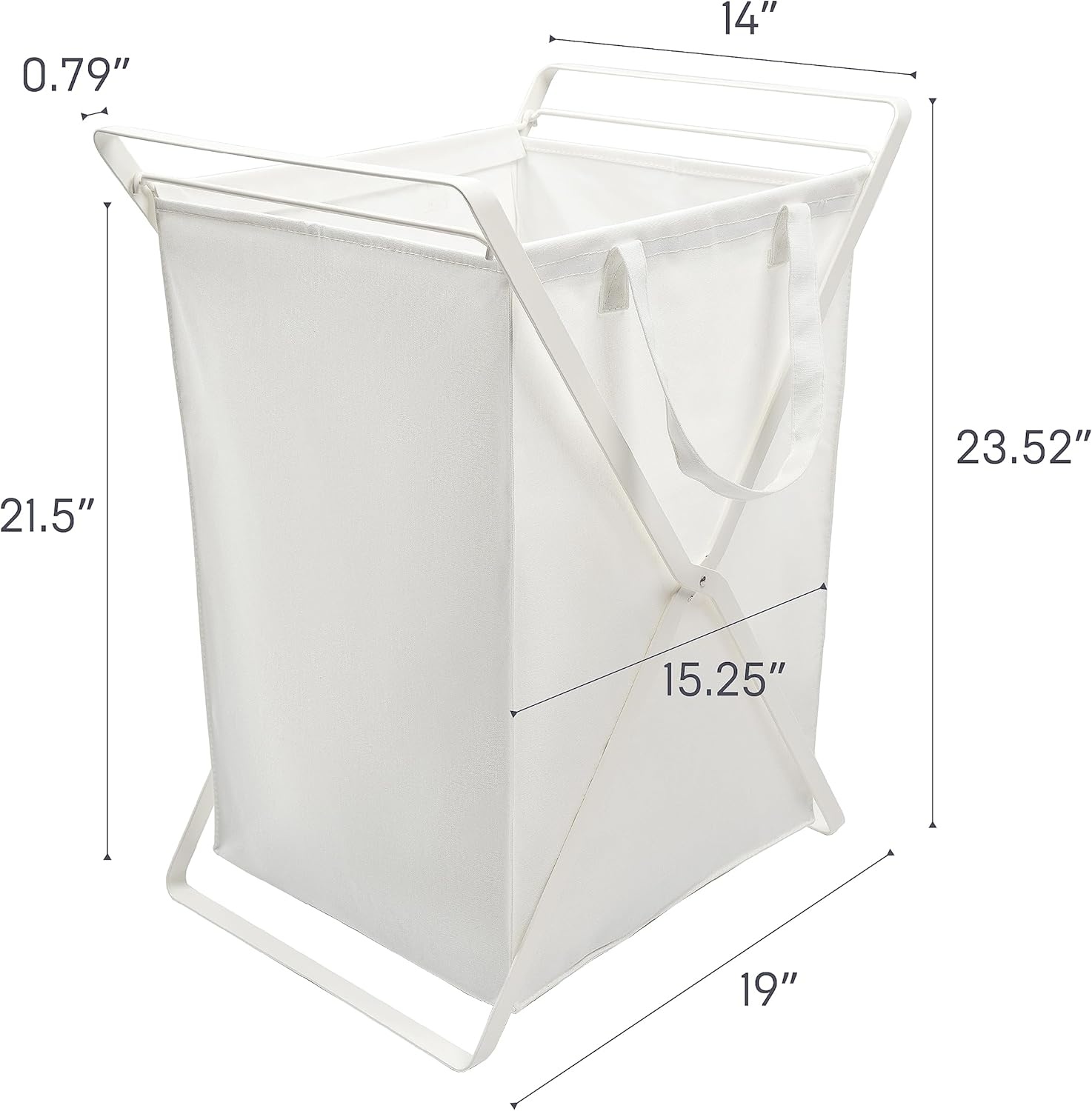 image:imageYAMAZAKI Home Tower Laundry Hamper Clothes Basket with Cotton Liner Small 252 Steel Cotton 12 Gallons 45 LitersBlack