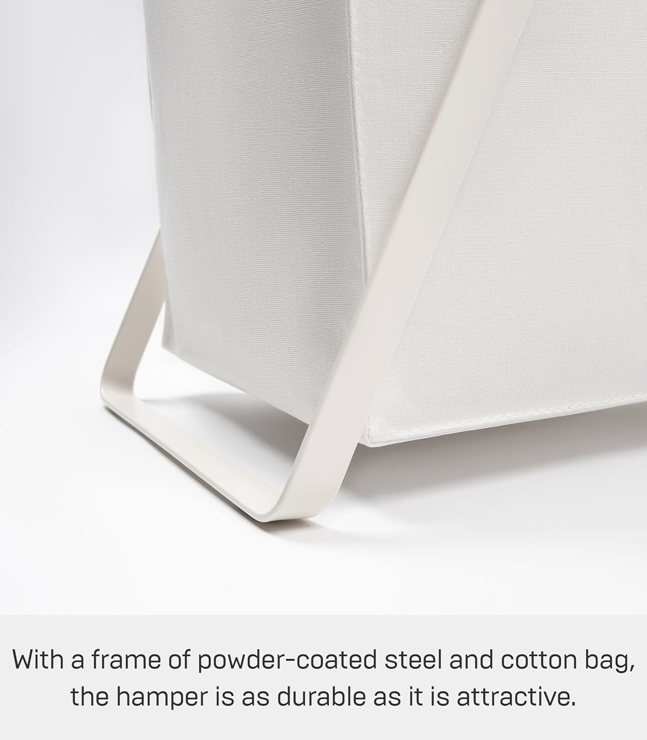 image:imageYAMAZAKI Home Tower Laundry Hamper Clothes Basket with Cotton Liner Small 252 Steel Cotton 12 Gallons 45 LitersWhite