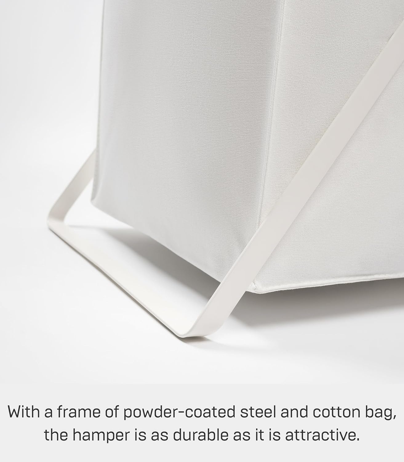 image:imageYAMAZAKI Home Tower Laundry Hamper Clothes Basket with Cotton Liner Small 252 Steel Cotton 12 Gallons 45 LitersWhite
