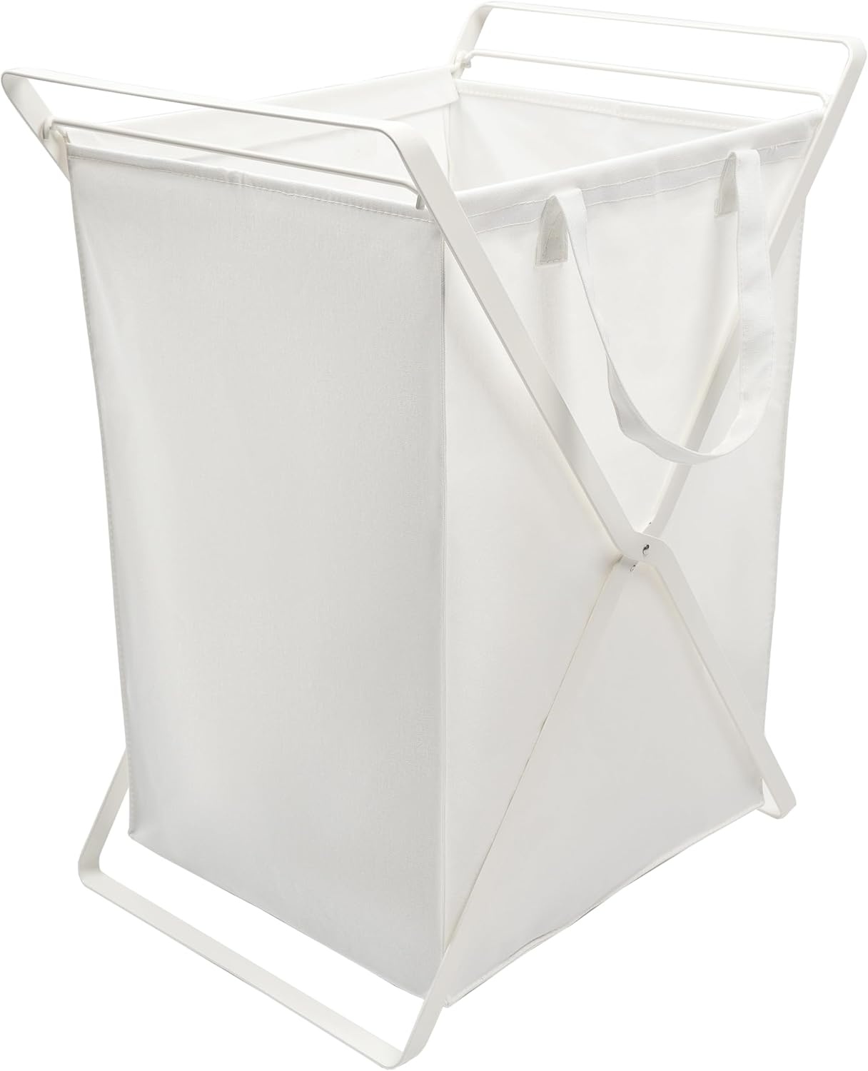 image:imageYAMAZAKI Home Tower Laundry Hamper Clothes Basket with Cotton Liner Small 252 Steel Cotton 12 Gallons 45 LitersWhite