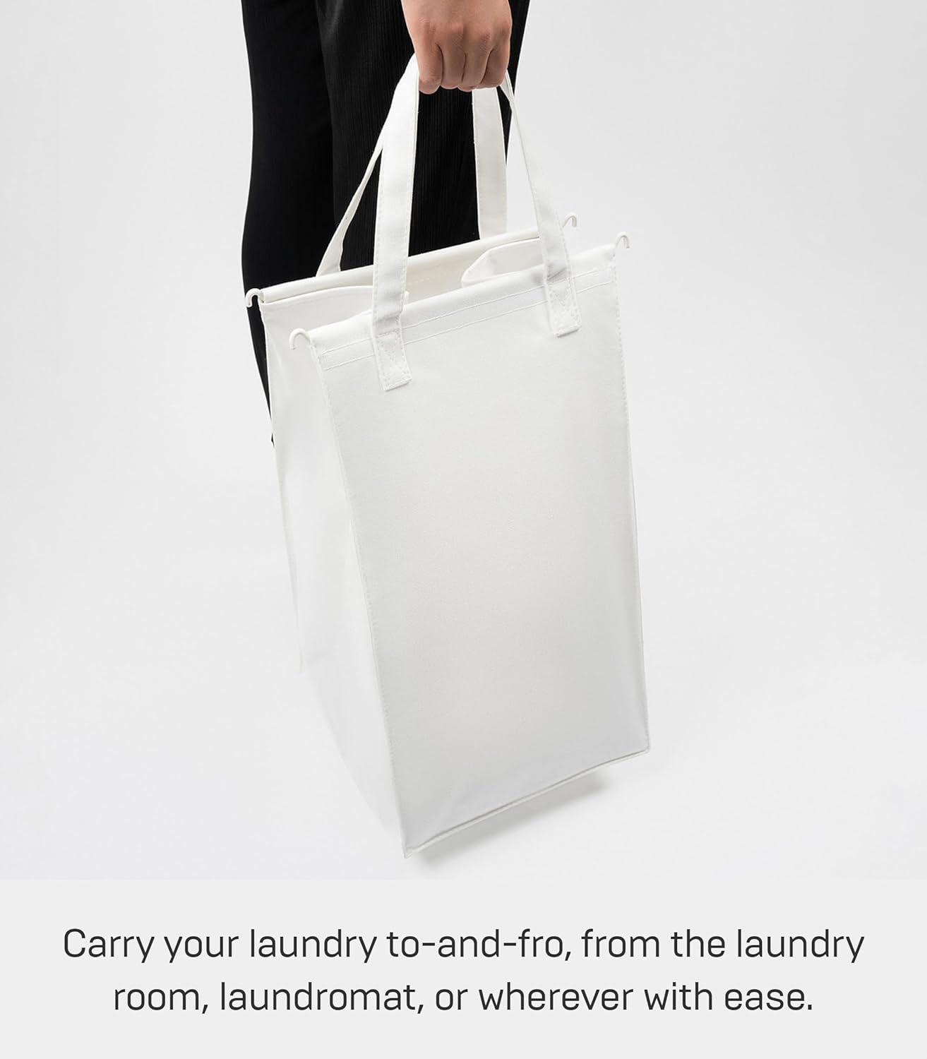 image:imageYAMAZAKI Home Tower Laundry Hamper Clothes Basket with Cotton Liner Small 252 Steel Cotton 12 Gallons 45 LitersWhite