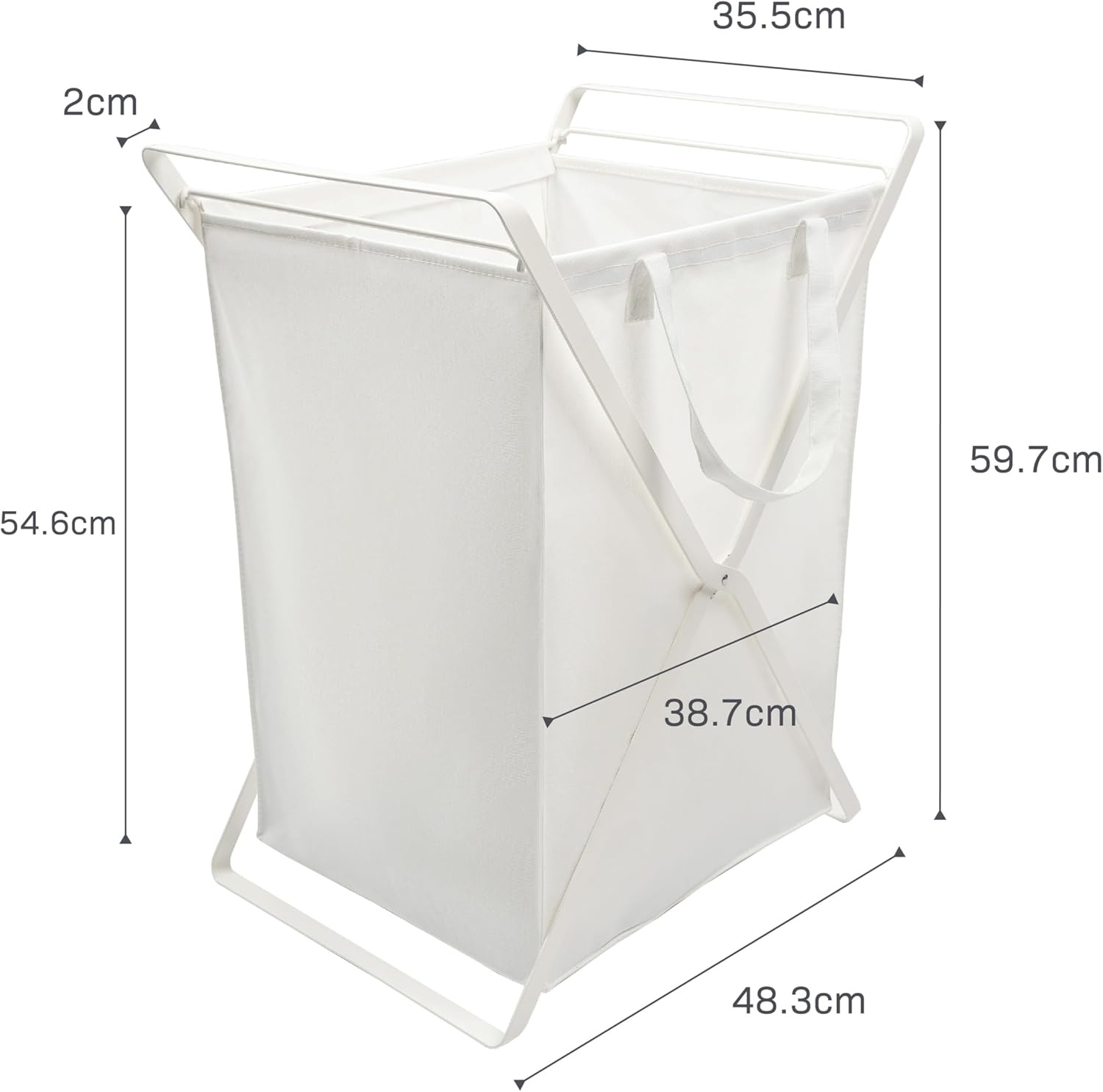 image:imageYAMAZAKI Home Tower Laundry Hamper Clothes Basket with Cotton Liner Small 252 Steel Cotton 12 Gallons 45 LitersWhite