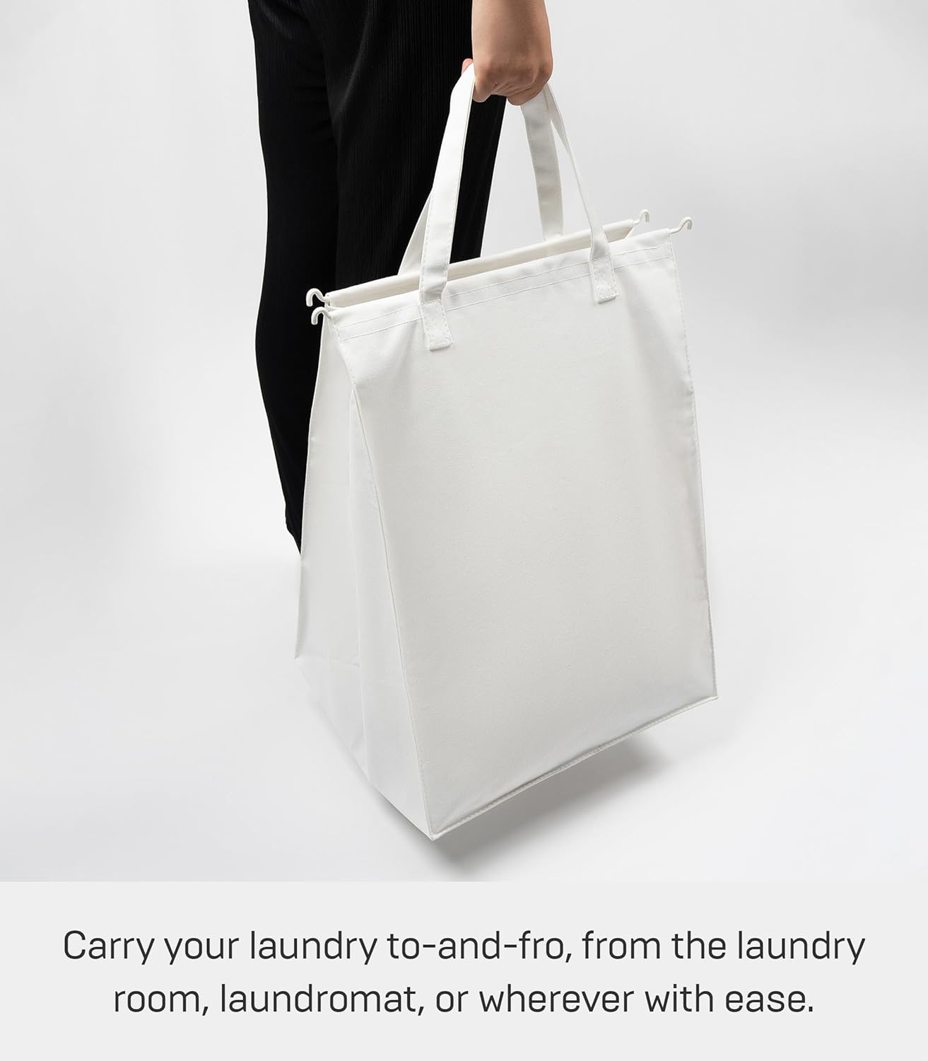 image:imageYAMAZAKI Home Tower Laundry Hamper Clothes Basket with Cotton Liner Small 252 Steel Cotton 12 Gallons 45 LitersWhite