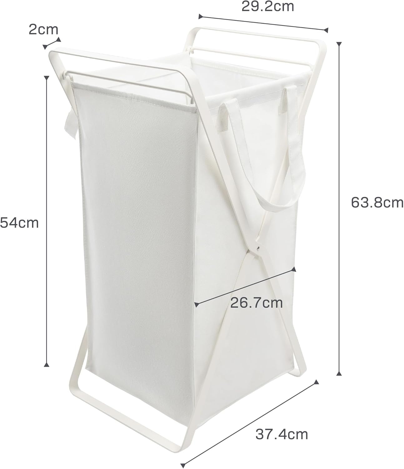 image:imageYAMAZAKI Home Tower Laundry Hamper Clothes Basket with Cotton Liner Small 252 Steel Cotton 12 Gallons 45 LitersWhite