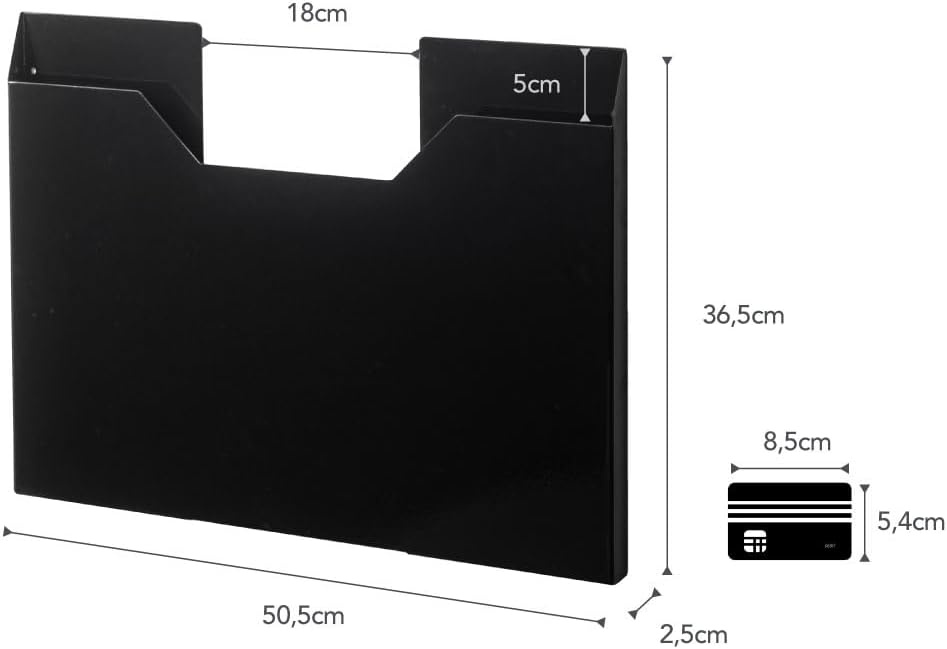 image:imageYAMAZAKI Home Tower Magnetic Placemat Organizer Rack Pocket Wall File For Fridge SteelBlack