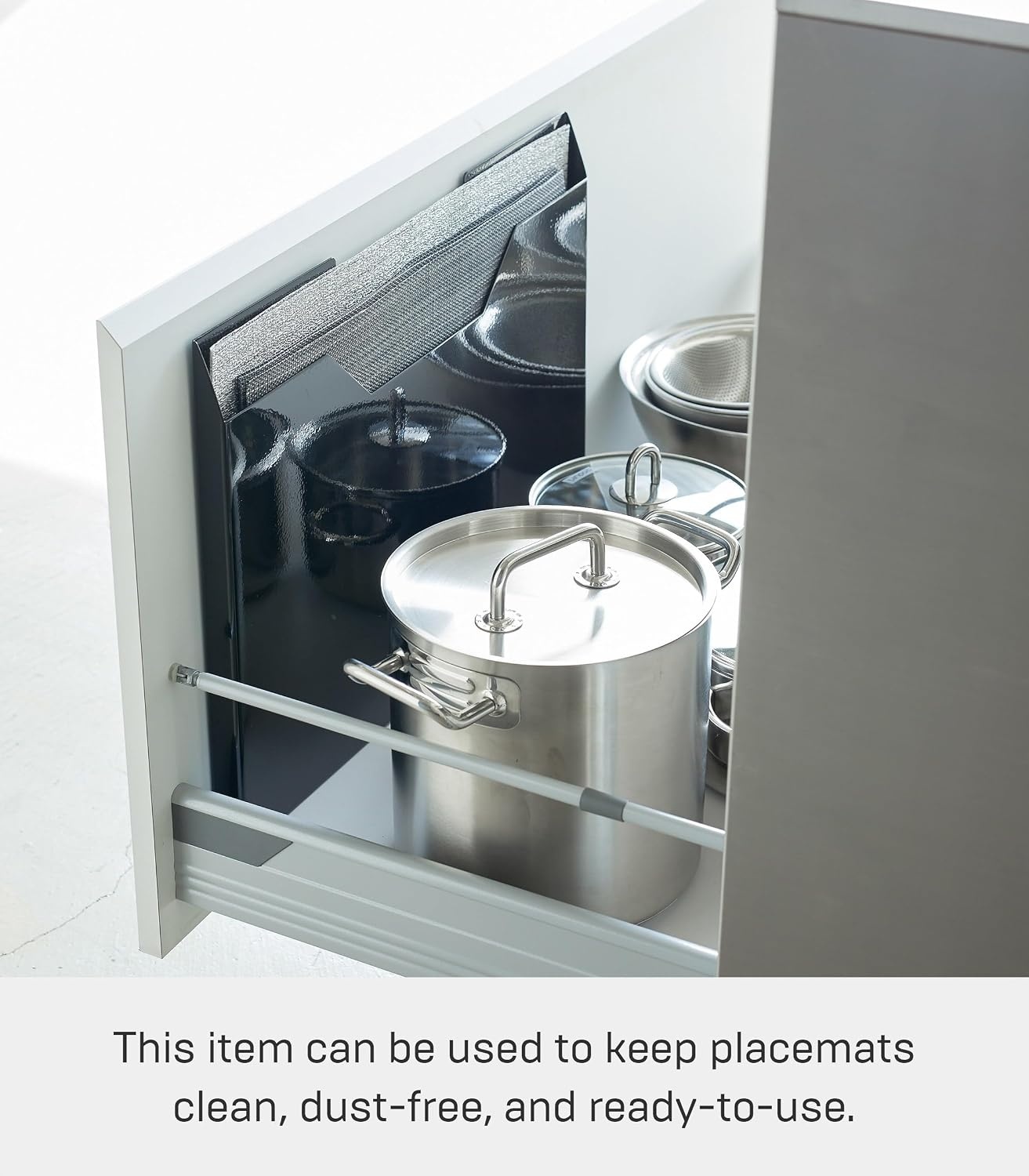 image:imageYAMAZAKI Home Tower Magnetic Placemat Organizer Rack Pocket Wall File For Fridge SteelBlack