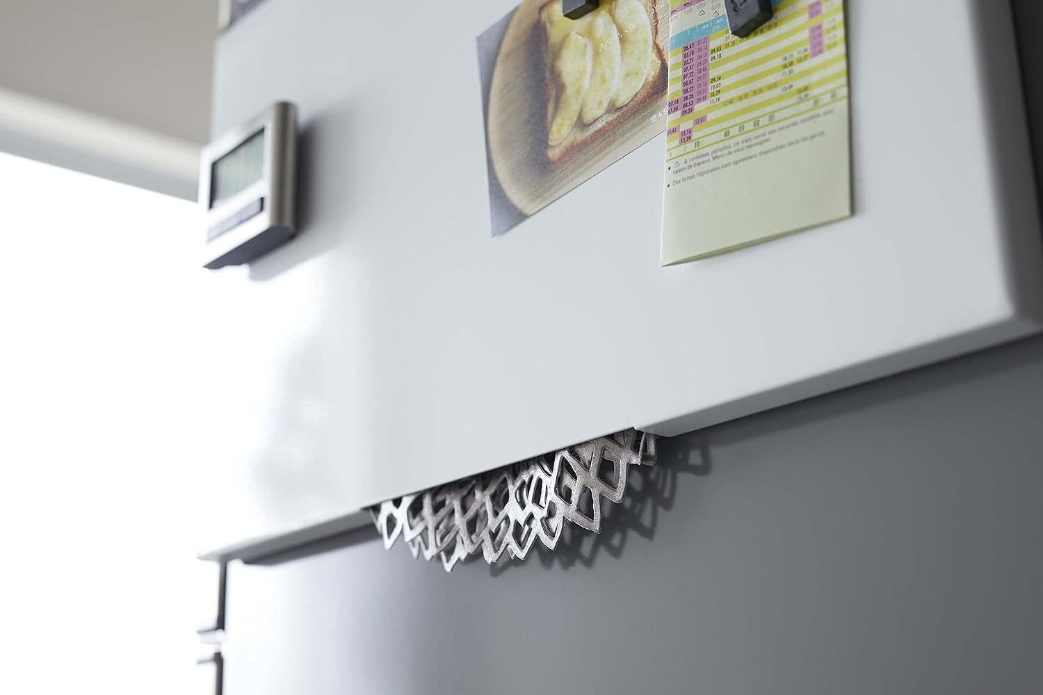 image:imageYAMAZAKI Home Tower Magnetic Placemat Organizer Rack Pocket Wall File For Fridge SteelWhite