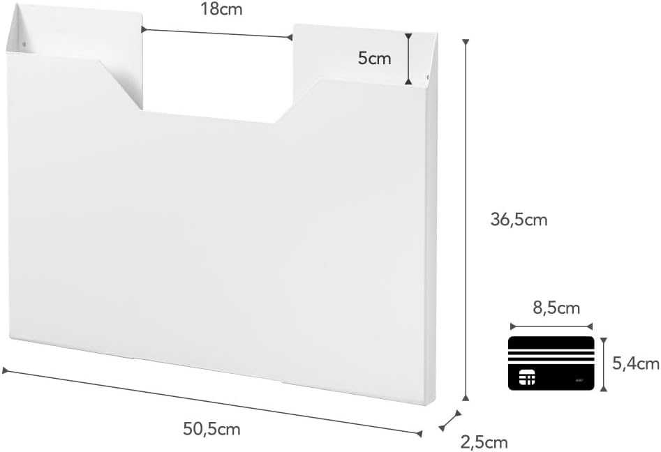 image:imageYAMAZAKI Home Tower Magnetic Placemat Organizer Rack Pocket Wall File For Fridge SteelWhite