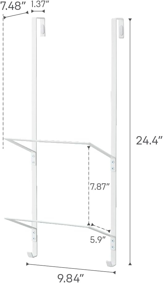 image:imageYAMAZAKI Home Tower OverTheDoor Yoga Mat Storage Hanger 3Tier Organizer for Foam Rollers Backpacks Hats Bags Extra Closet Space Saver SteelWhite