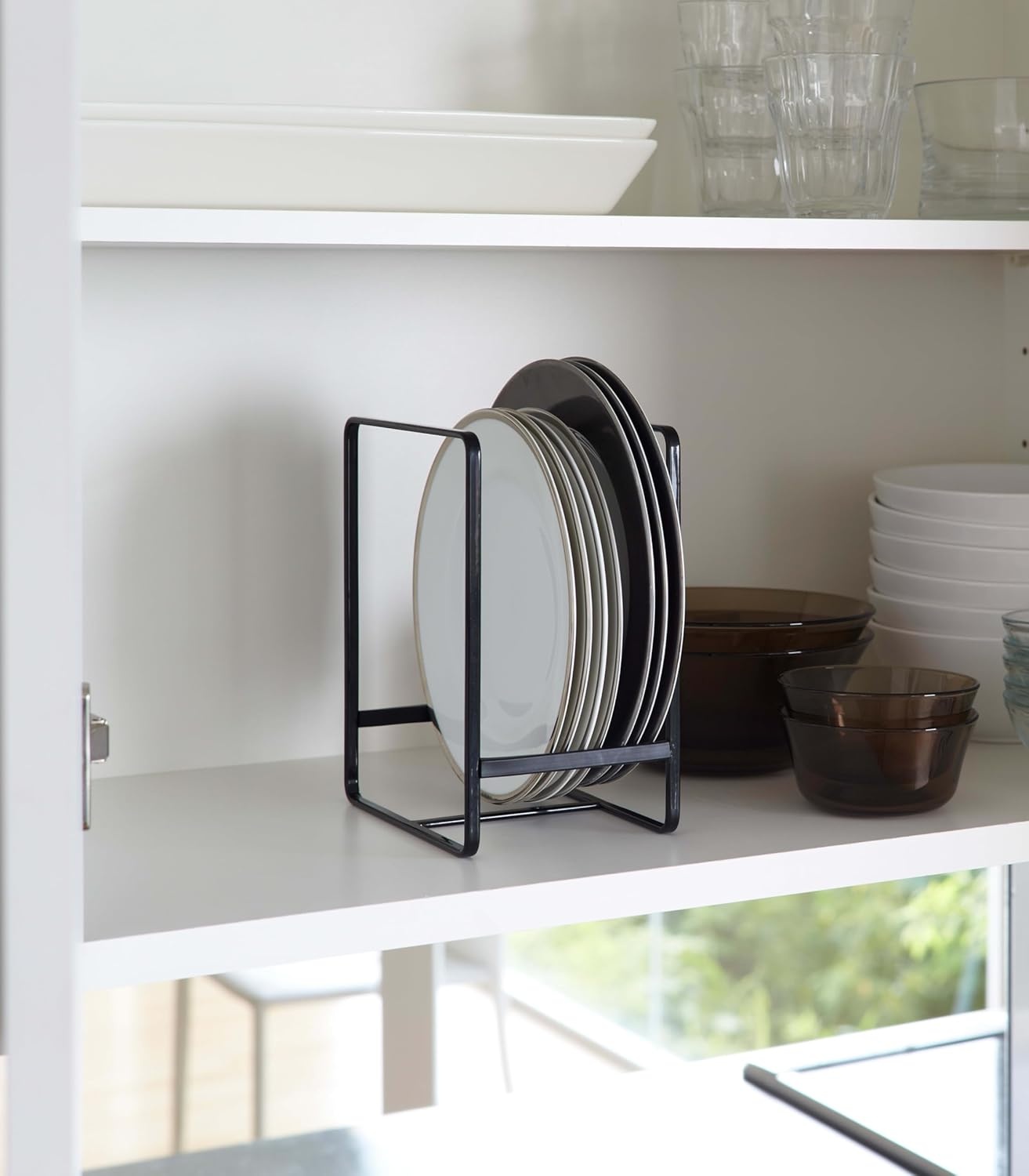 image:imageYAMAZAKI Home Tower Plate RackDish StandDish StoragePlate Holder Large SteelBlack