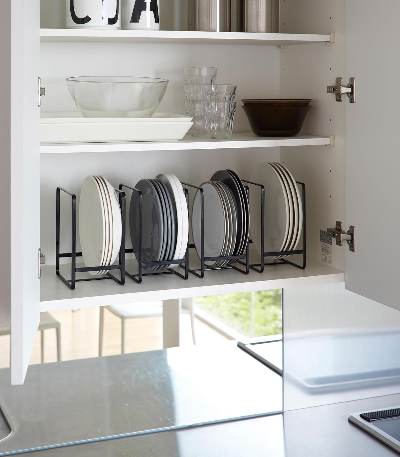 image:imageYAMAZAKI Home Tower Plate RackDish StandDish StoragePlate Holder Large SteelBlack