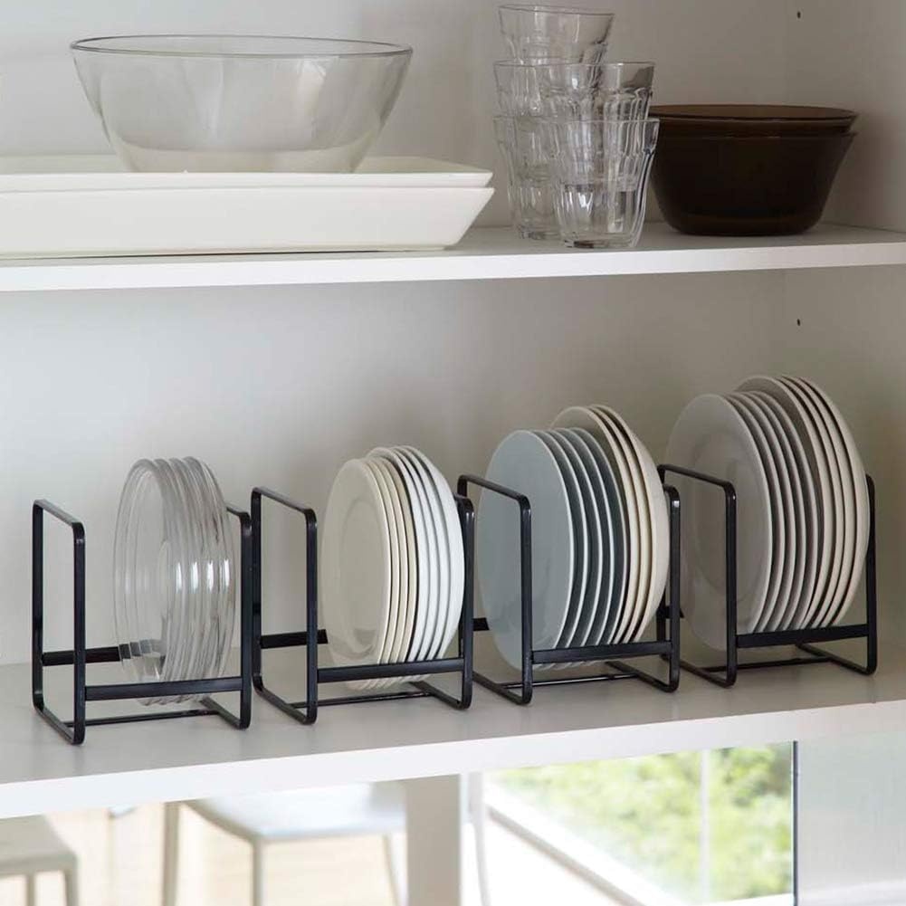 image:imageYAMAZAKI Home Tower Plate RackDish StandDish StoragePlate Holder Large SteelBlack
