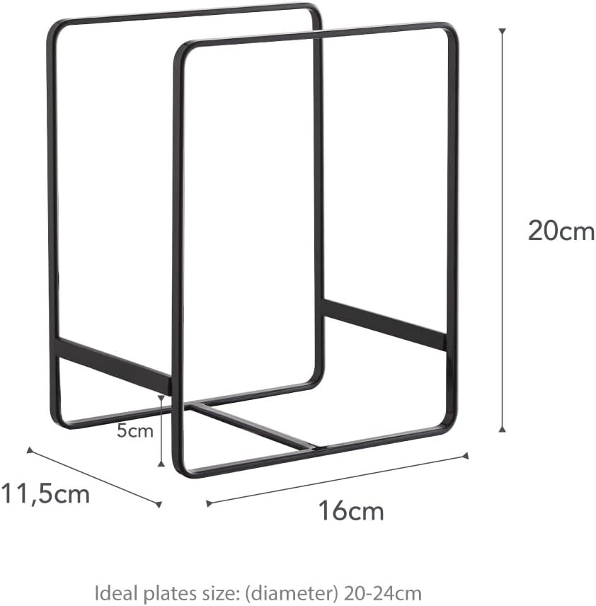 image:imageYAMAZAKI Home Tower Plate RackDish StandDish StoragePlate Holder Large SteelBlack