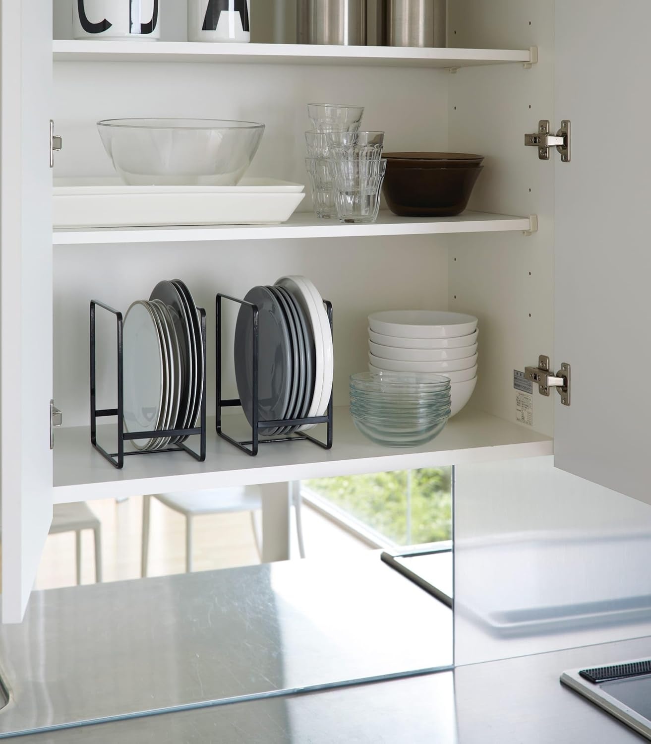image:imageYAMAZAKI Home Tower Plate RackDish StandDish StoragePlate Holder Large SteelBlack