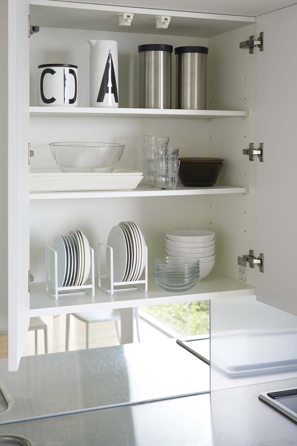 image:imageYAMAZAKI Home Tower Plate RackDish StandDish StoragePlate Holder Large SteelWhite