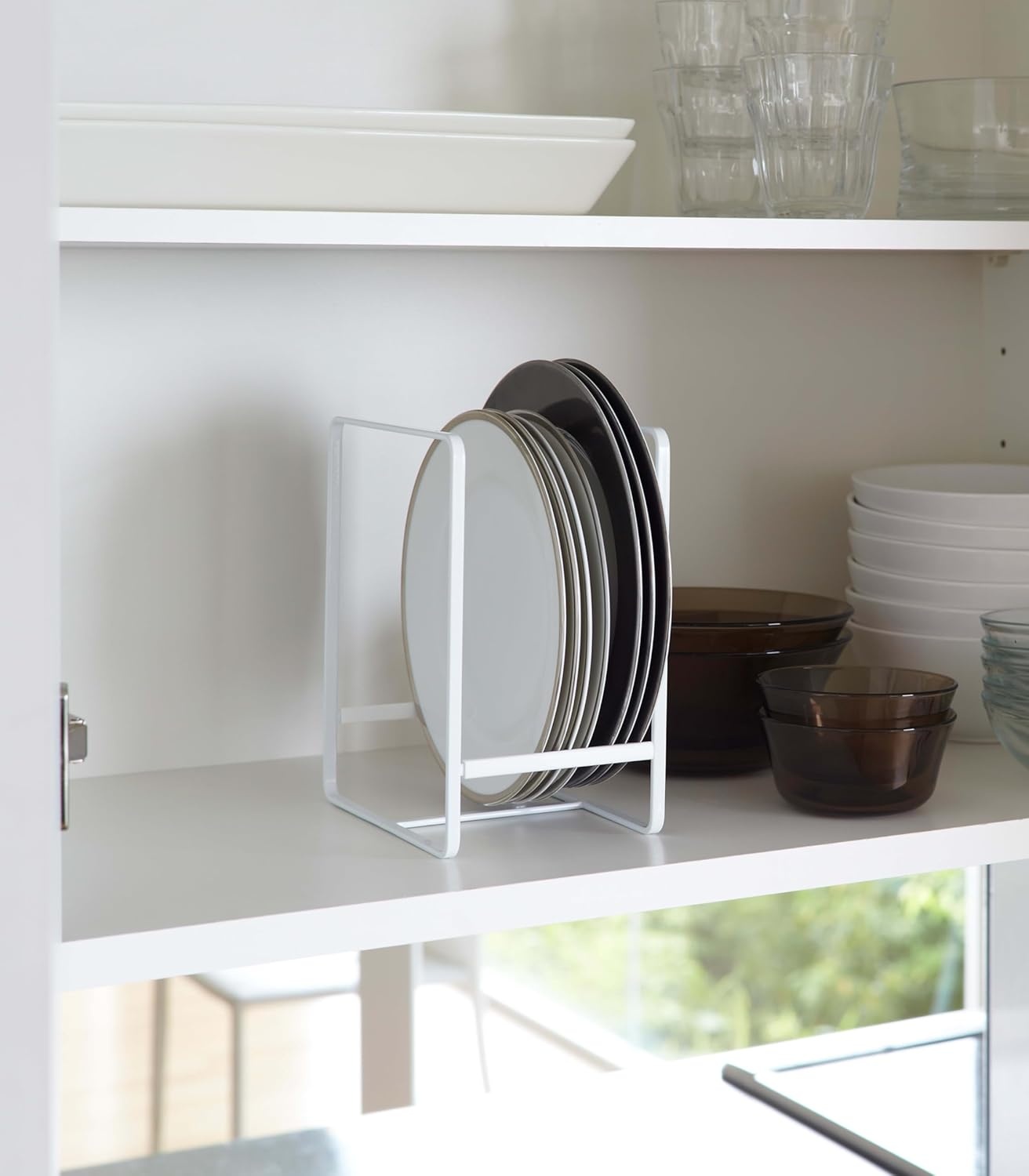 image:imageYAMAZAKI Home Tower Plate RackDish StandDish StoragePlate Holder Large SteelWhite