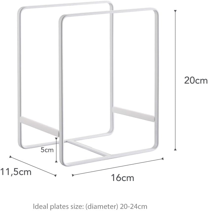 image:imageYAMAZAKI Home Tower Plate RackDish StandDish StoragePlate Holder Large SteelWhite