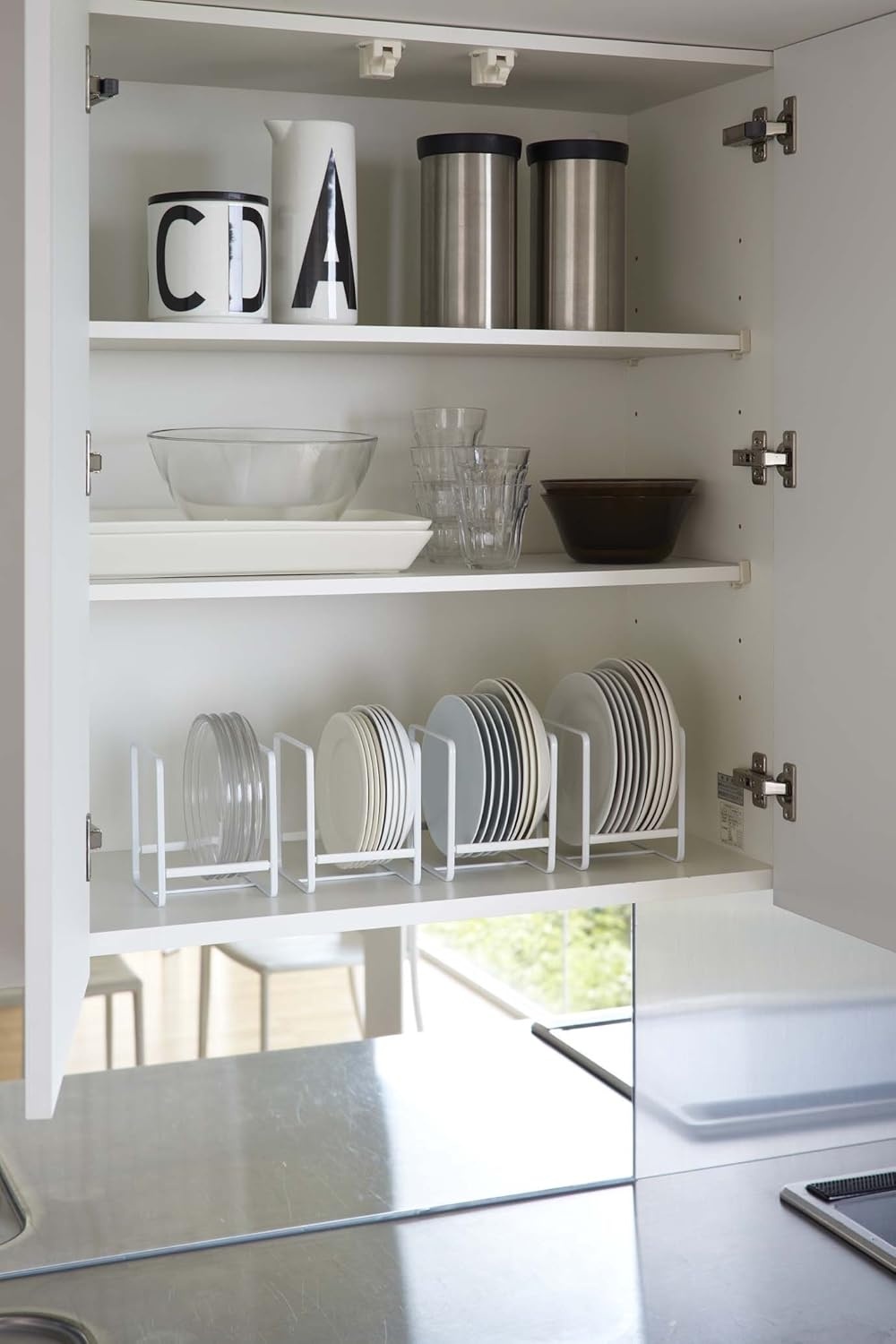 image:imageYAMAZAKI Home Tower Plate RackDish StandDish StoragePlate Holder Large SteelWhite