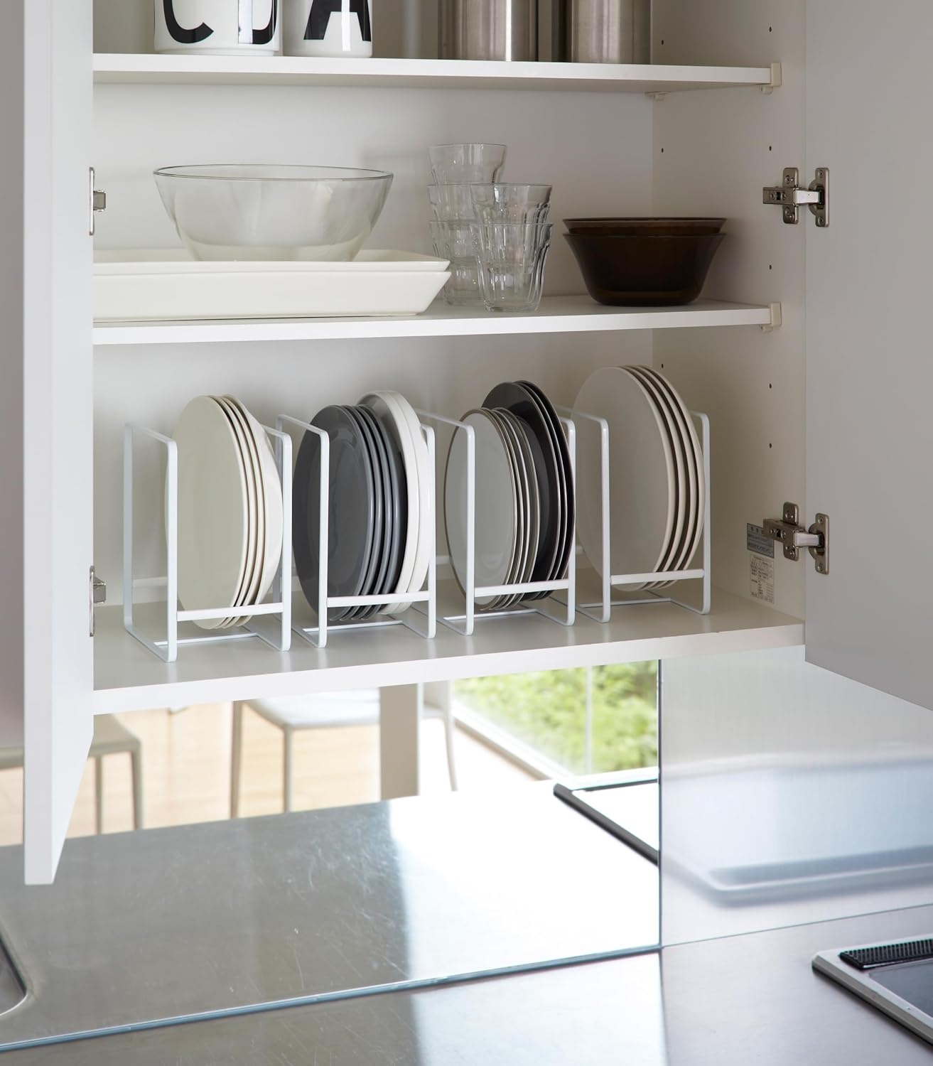 image:imageYAMAZAKI Home Tower Plate RackDish StandDish StoragePlate Holder Large SteelWhite