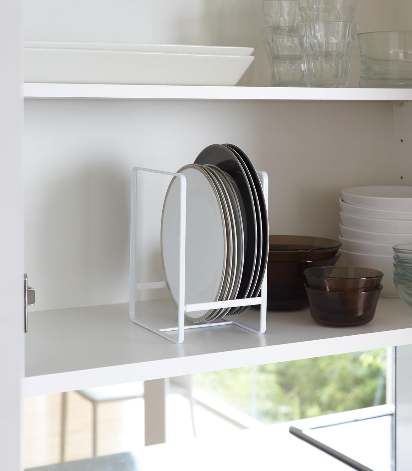 image:imageYAMAZAKI Home Tower Plate RackDish StandDish StoragePlate Holder Large SteelWhite