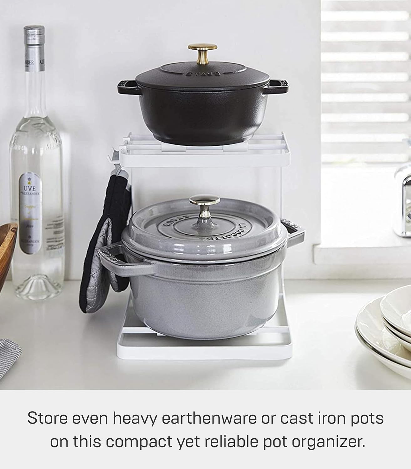image:imageYAMAZAKI Home Tower Pot Organizer SteelWhite