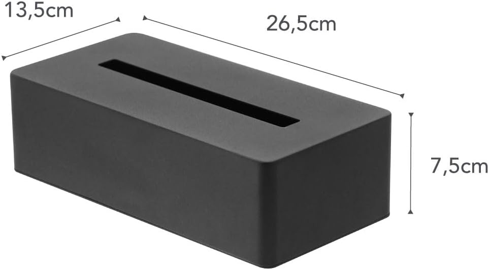 image:imageYAMAZAKI Home Tower Rectangular Reusable Tissue Box Holder Cover Metal Container Case for Kitchen Bathroom Or Bedroom SteelBlack