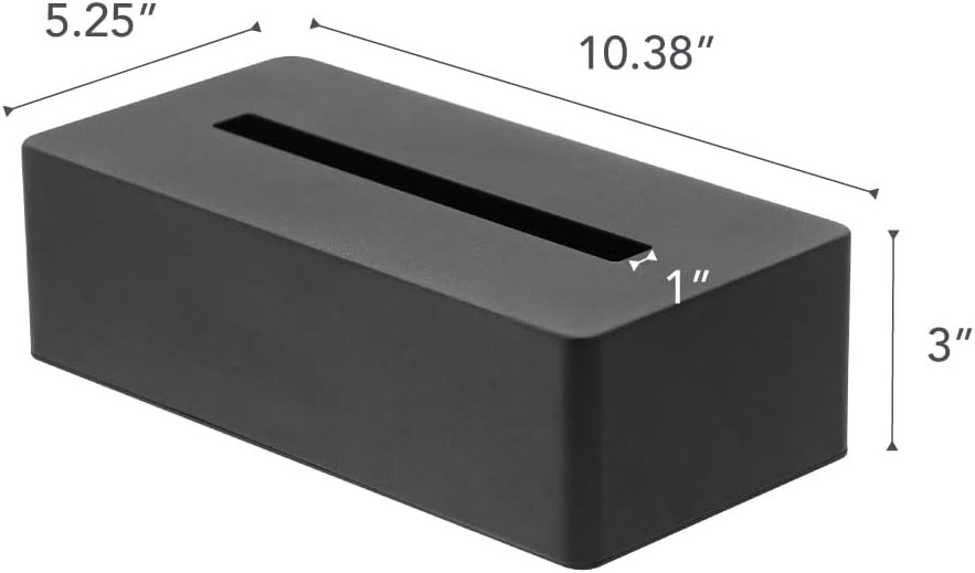 image:imageYAMAZAKI Home Tower Rectangular Reusable Tissue Box Holder Cover Metal Container Case for Kitchen Bathroom Or Bedroom SteelBlack