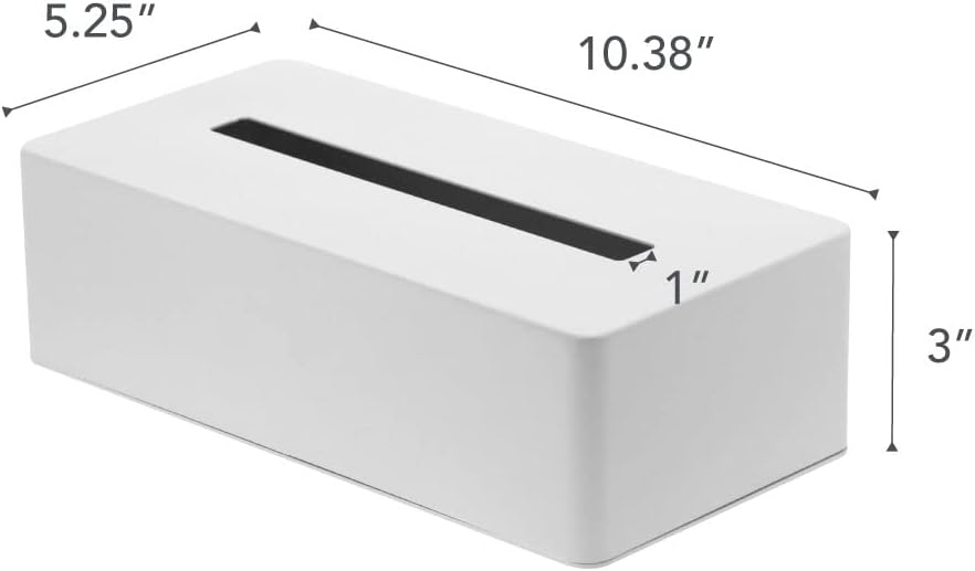 image:imageYAMAZAKI Home Tower Rectangular Reusable Tissue Box Holder Cover Metal Container Case for Kitchen Bathroom Or Bedroom SteelWhite