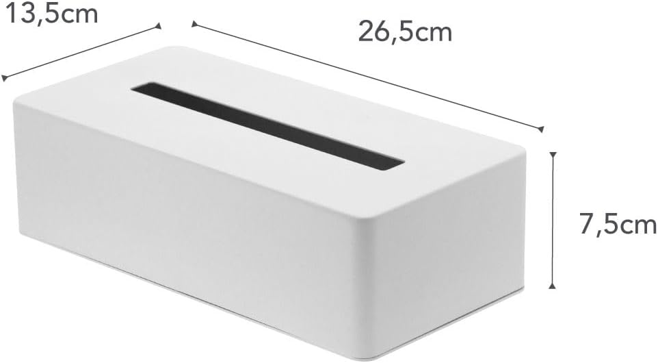 image:imageYAMAZAKI Home Tower Rectangular Reusable Tissue Box Holder Cover Metal Container Case for Kitchen Bathroom Or Bedroom SteelWhite
