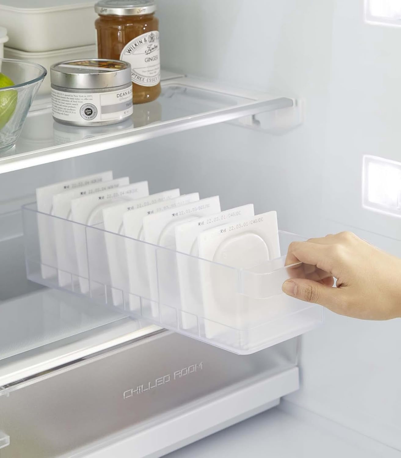 image:imageYAMAZAKI Home Tower Refrigerator Food Case Storage Kitchen Organizer with Adjustable Dividers Transparent Pantry Holder Stackable Fridge Drawer AllPurpose Abs Plastic AllPurpose