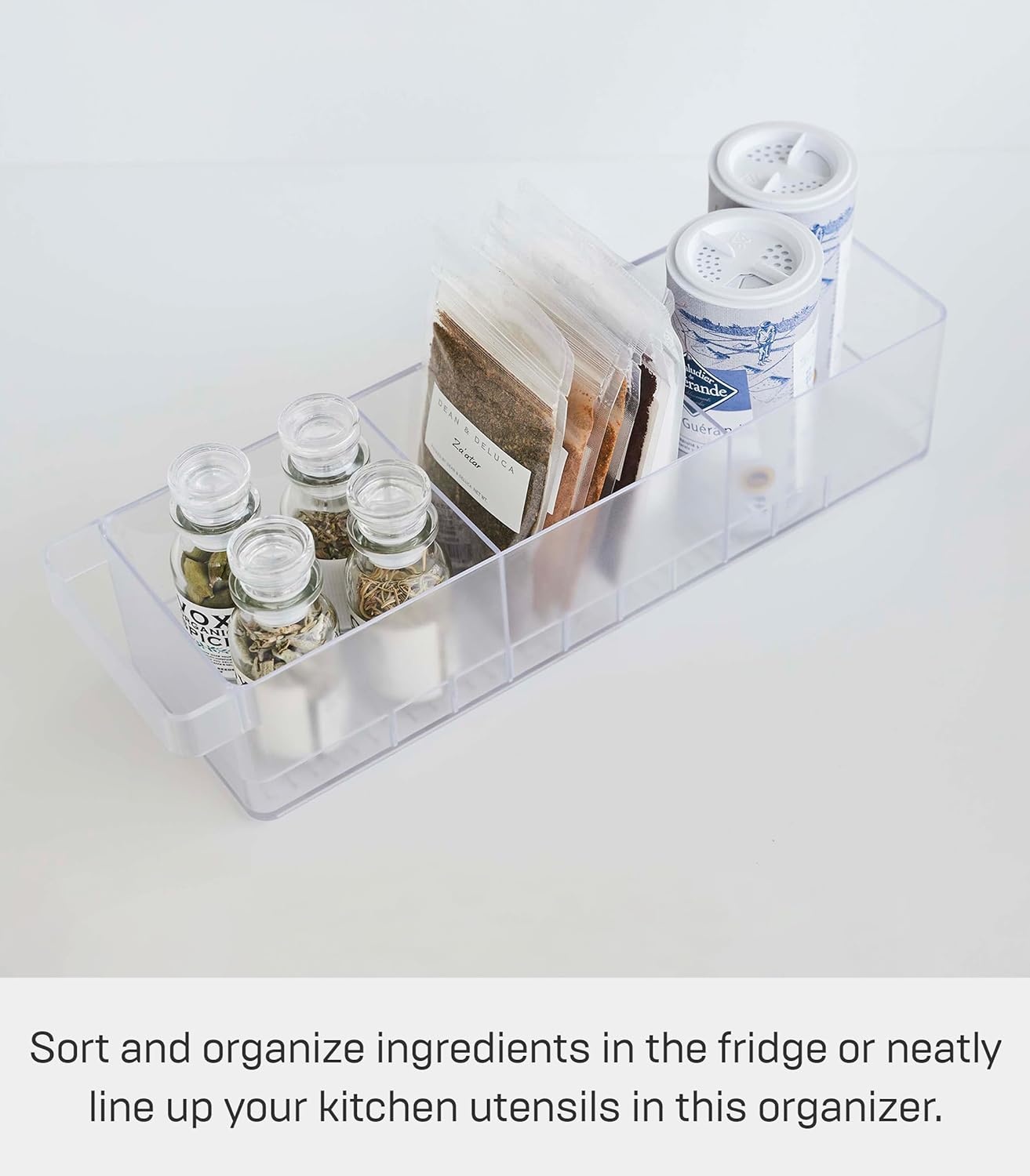 image:imageYAMAZAKI Home Tower Refrigerator Food Case Storage Kitchen Organizer with Adjustable Dividers Transparent Pantry Holder Stackable Fridge Drawer AllPurpose Abs Plastic AllPurpose