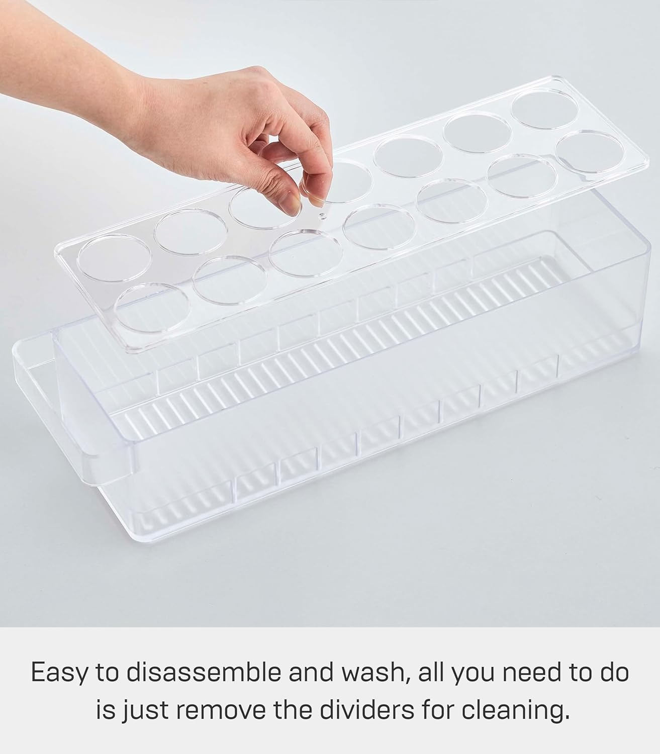 image:imageYAMAZAKI Home Tower Refrigerator Food Case Storage Kitchen Organizer with Adjustable Dividers Transparent Pantry Holder Stackable Fridge Drawer AllPurpose Abs Plastic Eggs