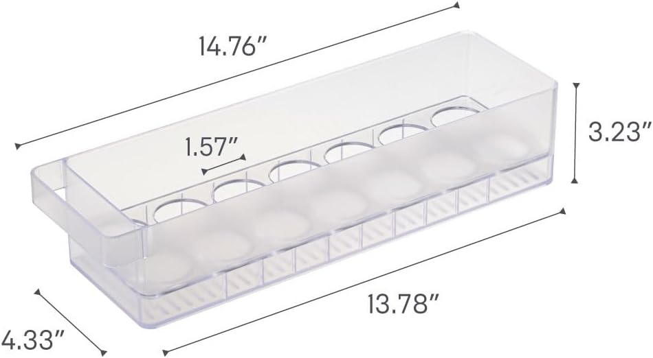 image:imageYAMAZAKI Home Tower Refrigerator Food Case Storage Kitchen Organizer with Adjustable Dividers Transparent Pantry Holder Stackable Fridge Drawer AllPurpose Abs Plastic Eggs