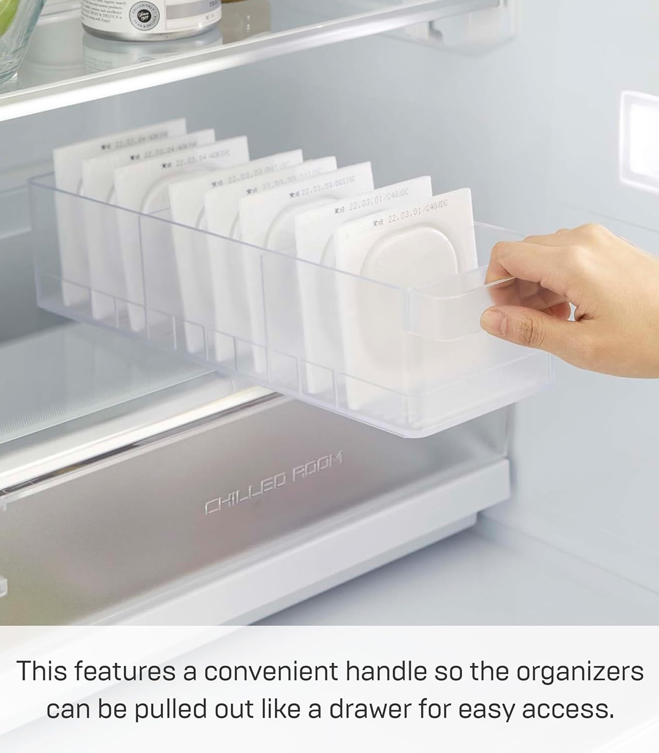 image:imageYAMAZAKI Home Tower Refrigerator Food Case Storage Kitchen Organizer with Adjustable Dividers Transparent Pantry Holder Stackable Fridge Drawer AllPurpose Abs Plastic AllPurpose