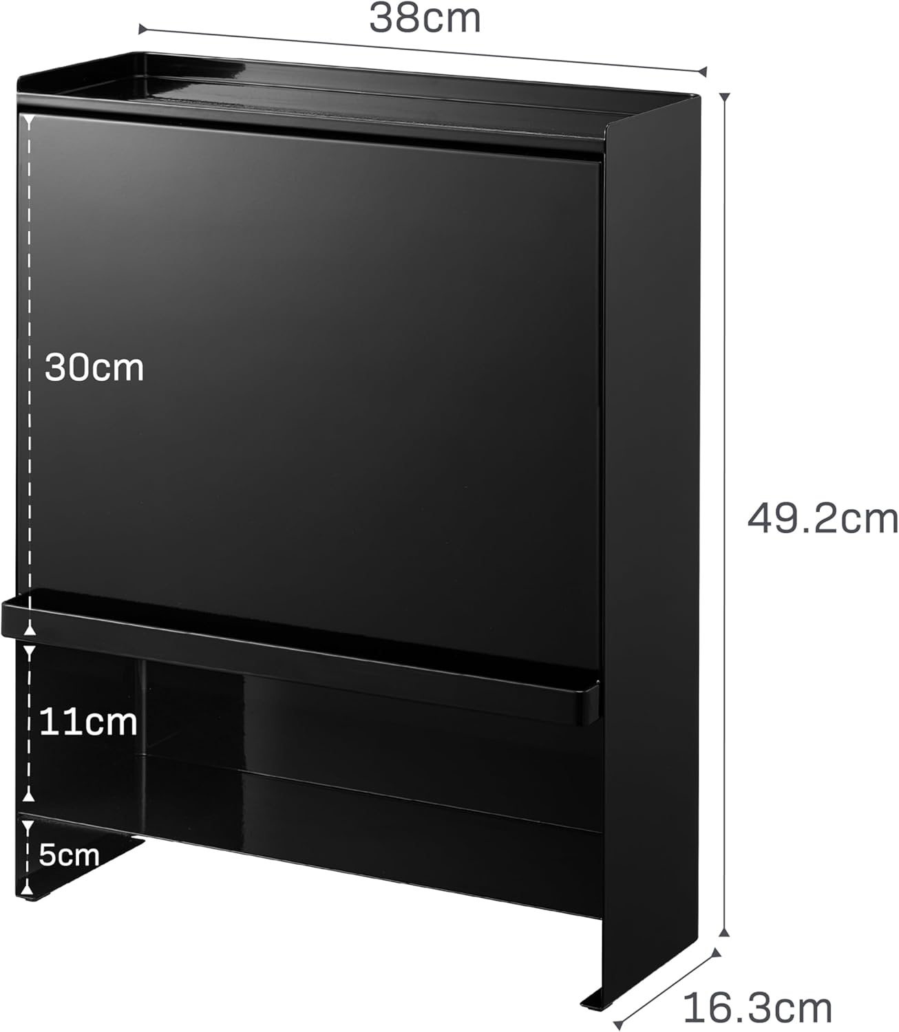image:imageYAMAZAKI Home Tower Seasoning Condiments Spice Rack With Door Large Kitchen MultiTier Metal Shelves SteelBlack