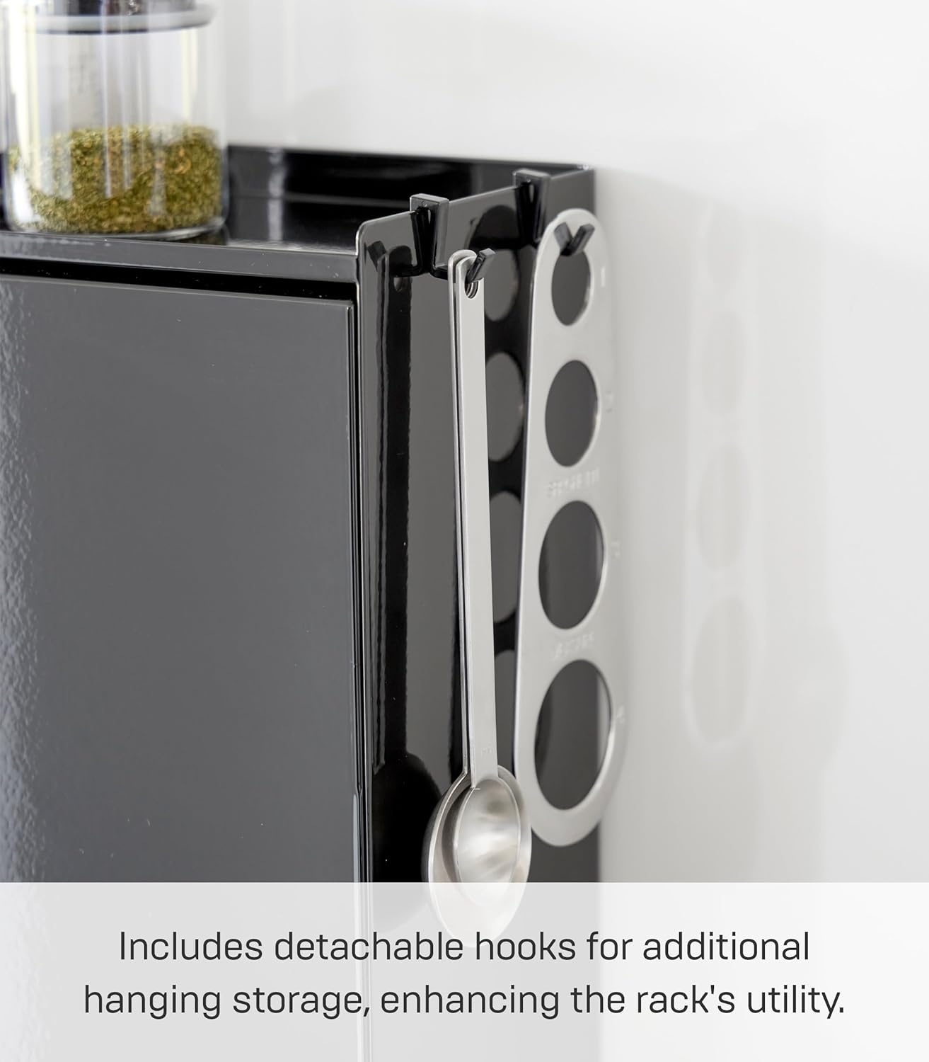 image:imageYAMAZAKI Home Tower Seasoning Condiments Spice Rack With Door Large Kitchen MultiTier Metal Shelves SteelBlack